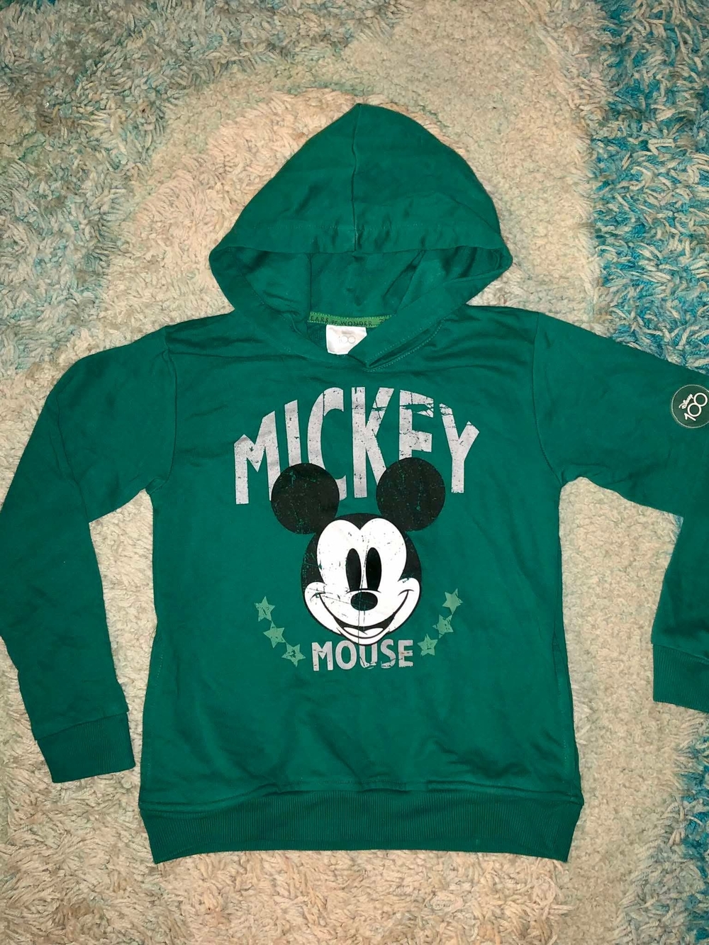 Disney 100 Years of Wonder Mickey Mouse Kids Green Hoodie Kids 10